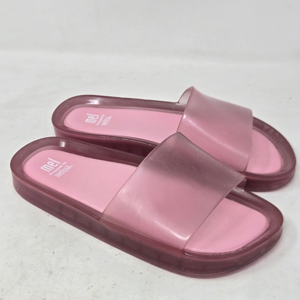 Mel Dreamed by Melissa Pink Jelly Slide Sandals Girls Size 2 USA Made in Brazil